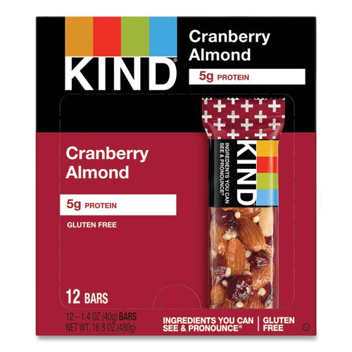 Image of KIND Plus Nutrition Boost Bar, Cranberry Almond And Antioxidants, 1.4 Oz, 12/box