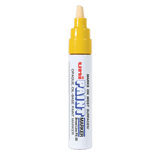 Image of uni®-Paint Permanent Marker, Broad Chisel Tip, Yellow