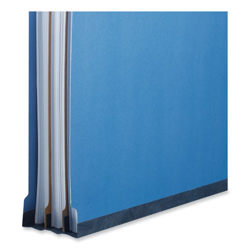 Image of Universal® Bright Colored Pressboard Classification Folders, 2" Expansion, 1 Divider, 4 Fasteners, Letter Size, Cobalt Blue, 10/Box