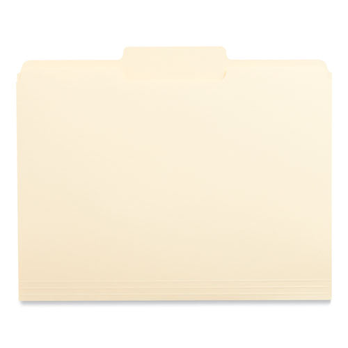 Image of Universal® Top Tab File Folders, 1/3-Cut Tabs: Center Position, Letter Size, 0.75" Expansion, Manila, 100/Box