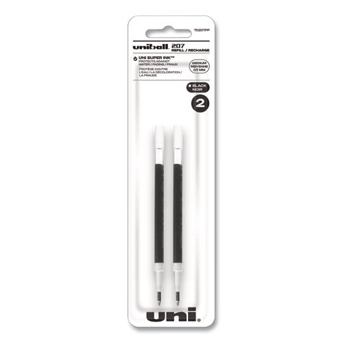 Image of uniball® Refill For Signo Gel 207 Pens, Medium 0.7 Mm Conical Tip, Black Ink, 2/pack