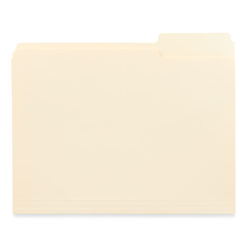Image of Universal® Top Tab File Folders, 1/3-Cut Tabs: Assorted, Letter Size, 0.75" Expansion, Manila, 250/Box