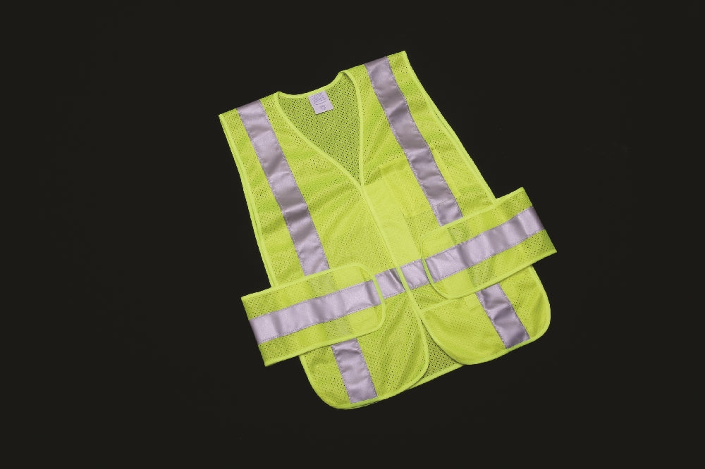 Image of Class 2 ANSI 107-2010 Compliant Safety Vest, Front Closure w/Pockets, OSFA, Yellow/Lime/Silver Trim