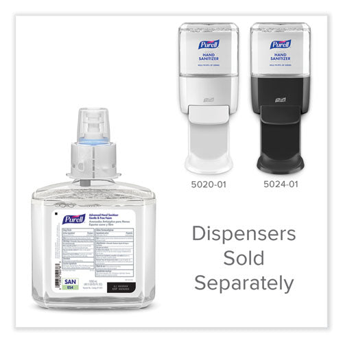 Image of PURELL® Advanced Hand Sanitizer Gentle and Free Foam, 1,200 mL Refill, Fragrance-Free, For ES4 Dispensers, 2/Carton