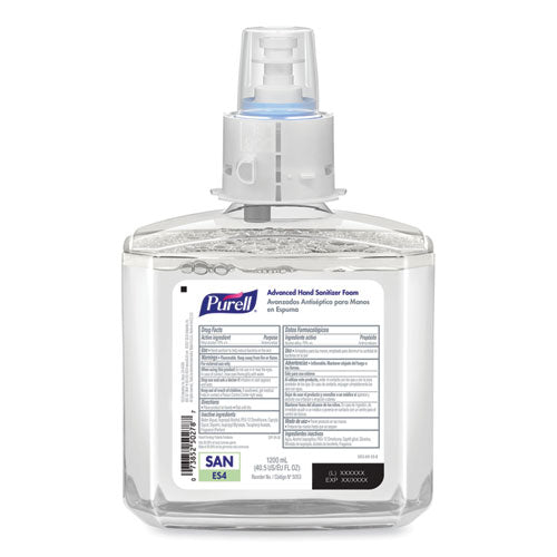 Image of PURELL® Advanced Hand Sanitizer Foam, For ES4 Dispensers, 1,200 mL Refill, Refreshing Scent, 2/Carton