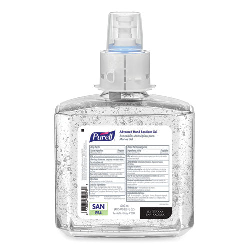 Image of PURELL® Advanced Hand Sanitizer Gel Refill, 1,200 mL, Clean Scent, For ES4 Dispensers, 2/Carton