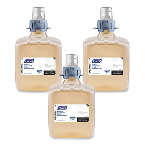 Image of PURELL® Healthcare HEALTHY SOAP 2% CHG Antimicrobial Foam Refill, For CS4 Dispensers, Fragrance-Free, 1,250 mL, 3/Carton