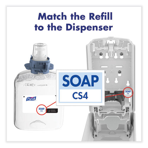 Image of PURELL® Healthcare HEALTHY SOAP 2% CHG Antimicrobial Foam Refill, For CS4 Dispensers, Fragrance-Free, 1,250 mL, 3/Carton