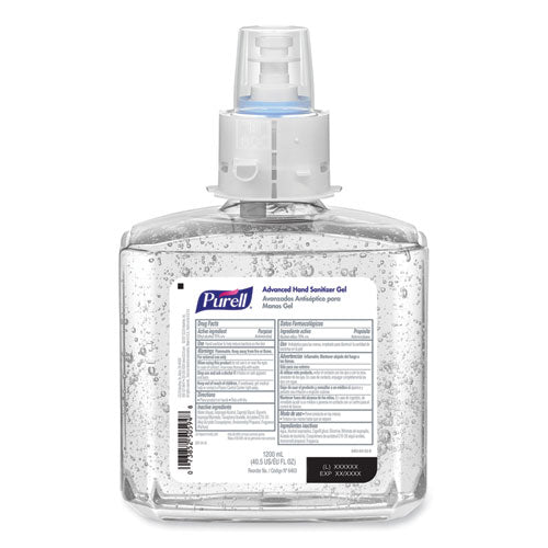 Image of PURELL® Advanced Hand Sanitizer Gel Refill, 1,200 mL, Clean Scent, For ES6 Dispensers, 2/Carton