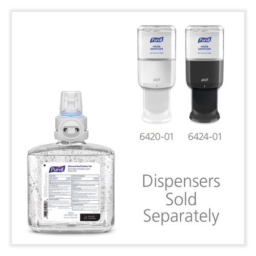 Image of PURELL® Advanced Hand Sanitizer Gel Refill, 1,200 mL, Clean Scent, For ES6 Dispensers, 2/Carton