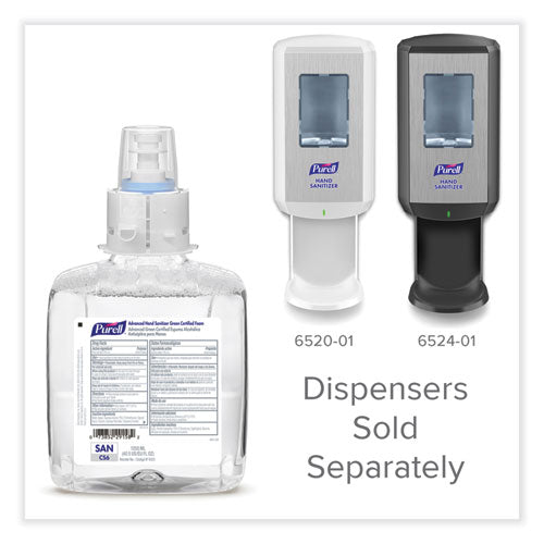 Image of PURELL® Advanced Hand Sanitizer Green Certified Foam Refill, For CS6 Dispensers, 1,200 mL, Fragrance-Free, 2/Carton