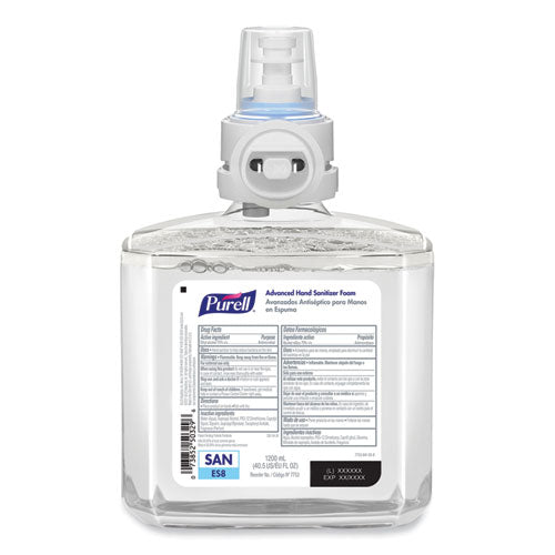 Image of PURELL® Advanced Hand Sanitizer Foam, For ES8 Dispensers, 1,200 mL, Clean Scent, 2/Carton