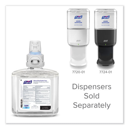 Image of PURELL® Advanced Hand Sanitizer Foam, For ES8 Dispensers, 1,200 mL, Clean Scent, 2/Carton