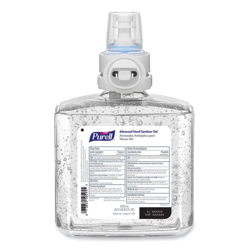 Image of PURELL® Advanced Hand Sanitizer Gel Refill, 1,200 mL, Clean Scent, For ES8 Dispensers, 2/Carton