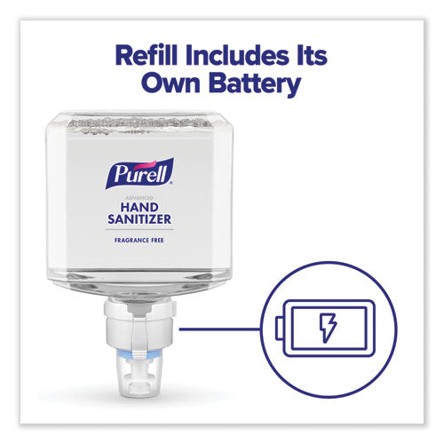 Image of PURELL® Advanced Hand Sanitizer Gel Refill, 1,200 mL, Clean Scent, For ES8 Dispensers, 2/Carton