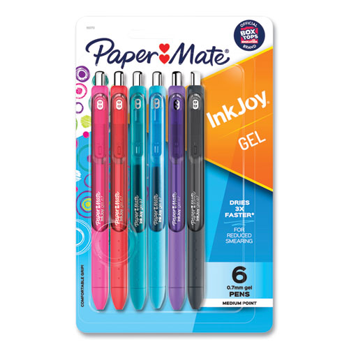 Image of Paper Mate® Inkjoy Gel Pen, Retractable, Medium 0.7 Mm, Assorted Ink And Barrel Colors, 6/pack
