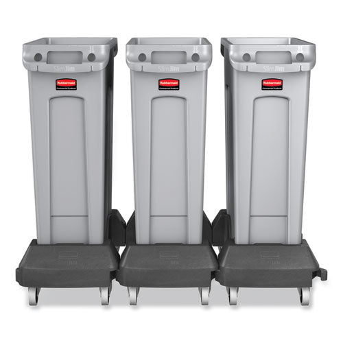 Image of Rubbermaid® Commercial Slim Jim with Venting Channels, 23 gal, Plastic, Gray