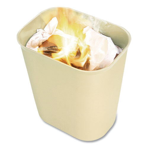 Image of Rubbermaid® Commercial Fiberglass Wastebasket, 7 gal, Fiberglass, Beige