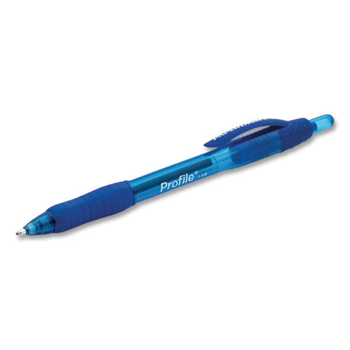 Image of Paper Mate® Profile Ballpoint Pen, Retractable, Bold 1.4 mm, Blue Ink, Translucent Blue Barrel, 36/Pack