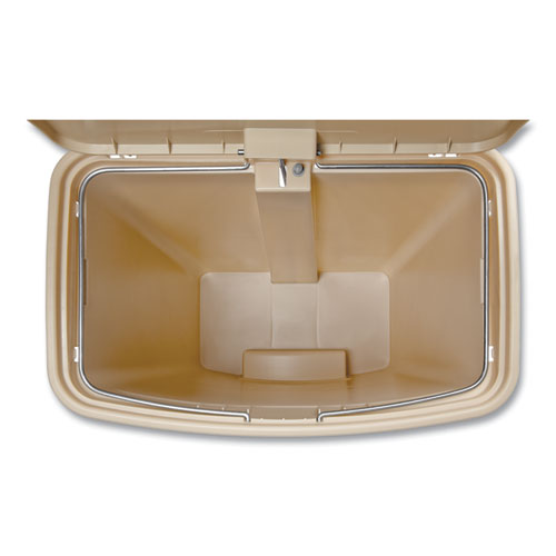 Image of Rubbermaid® Commercial Streamline Resin Step-On Container, Front Step Style, 24 gal, Polyethylene, Beige