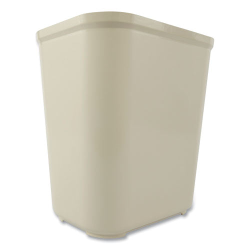 Image of Rubbermaid® Commercial Fiberglass Wastebasket, 7 gal, Fiberglass, Beige