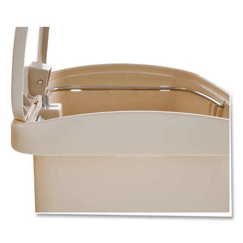 Image of Rubbermaid® Commercial Streamline Resin Step-On Container, Front Step Style, 8 gal, Polyethylene, Beige