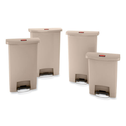 Image of Rubbermaid® Commercial Streamline Resin Step-On Container, Front Step Style, 8 gal, Polyethylene, Beige