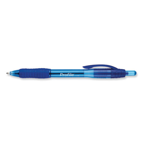 Image of Paper Mate® Profile Ballpoint Pen, Retractable, Bold 1.4 mm, Blue Ink, Translucent Blue Barrel, 36/Pack