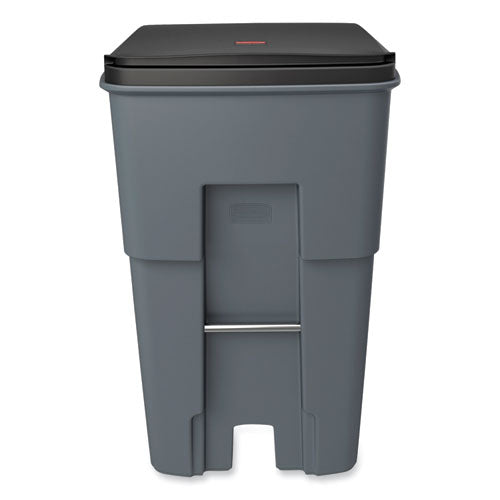 Image of Rubbermaid® Commercial Brute Roll-Out Heavy-Duty Container, 95 gal, Polyethylene, Gray