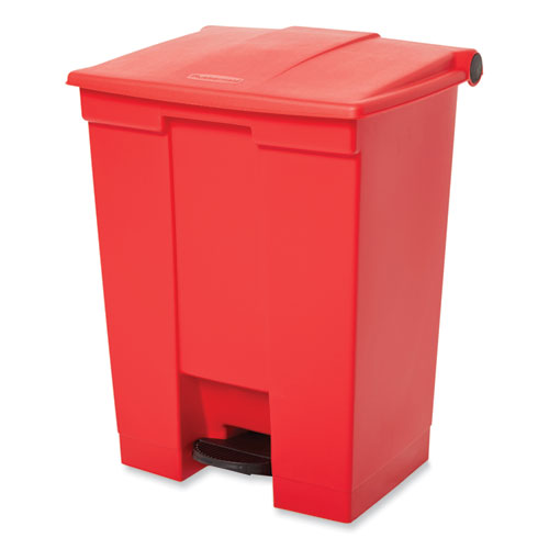 Image of Rubbermaid® Commercial Indoor Utility Step-On Waste Container, 18 gal, Plastic, Red