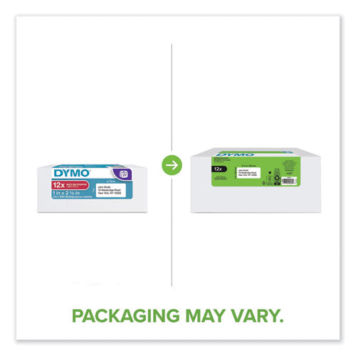 Image of DYMO® LW Multipurpose Labels, 1" x 2.13", White, 500 Labels/Roll, 12 Rolls/Pack
