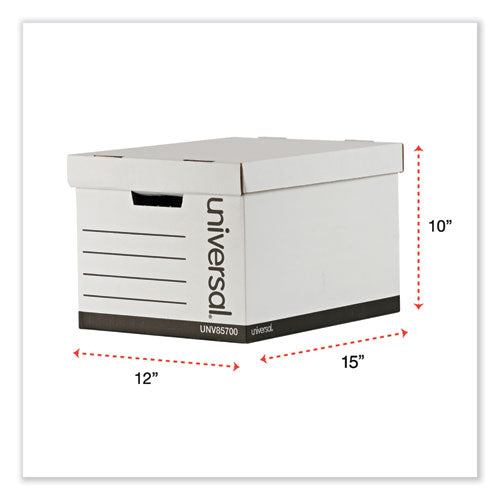 Image of Universal® Medium-Duty Lift-Off Lid Boxes, Letter/legal Files, 12" X 15" X 10", White, 12/carton
