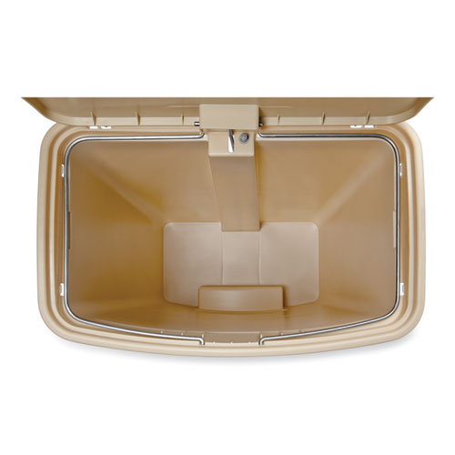 Image of Rubbermaid® Commercial Streamline Resin Step-On Container, Front Step Style, 13 gal, Polyethylene, Beige