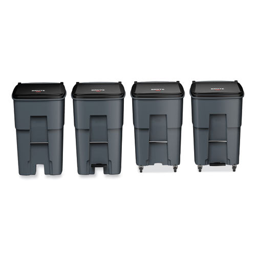 Image of Rubbermaid® Commercial Brute Roll-Out Heavy-Duty Container, 95 gal, Polyethylene, Gray