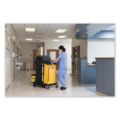 Image of Rubbermaid® Commercial Vinyl Cleaning Cart Bag for Rubbermaid Commercial 9T76, 9T77 and 9T78, 34 gal, 17.5" x 10.5" x 33", Yellow