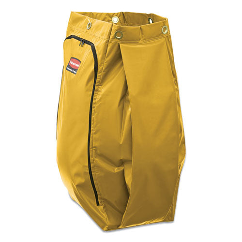 Image of Rubbermaid® Commercial Vinyl Cleaning Cart Bag for Rubbermaid Commercial 9T76, 9T77 and 9T78, 34 gal, 17.5" x 10.5" x 33", Yellow