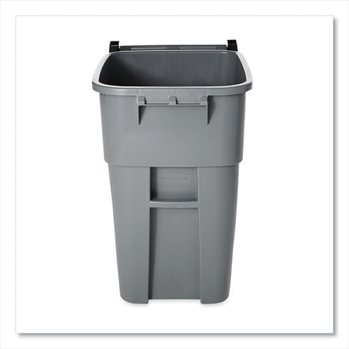 Image of Rubbermaid® Commercial Square Brute Rollout Container, 50 gal, Molded Plastic, Gray