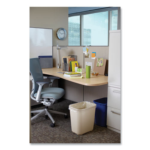 Image of Rubbermaid® Commercial Fiberglass Wastebasket, 7 gal, Fiberglass, Beige