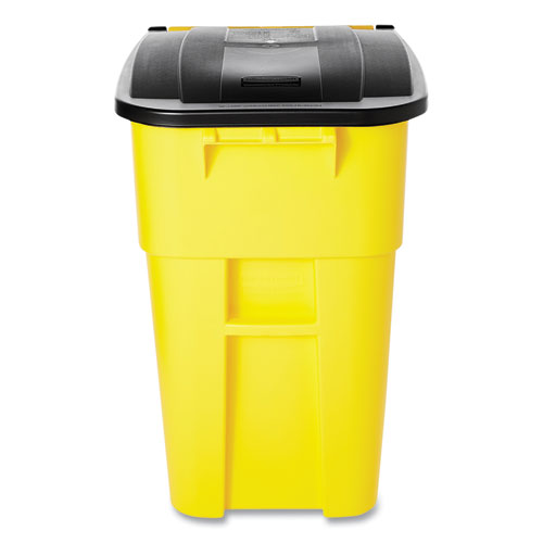 Image of Rubbermaid® Commercial Square Brute Rollout Container, 50 gal, Molded Plastic, Yellow