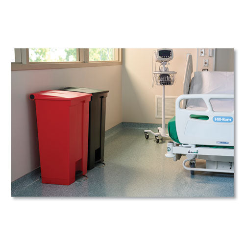 Image of Rubbermaid® Commercial Indoor Utility Step-On Waste Container, 18 gal, Plastic, Red