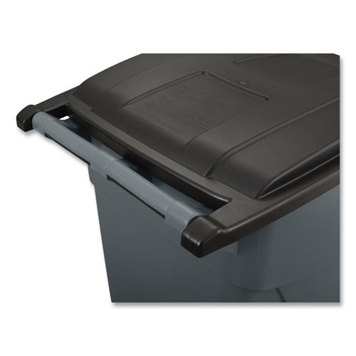 Image of Rubbermaid® Commercial Square Brute Rollout Container, 50 gal, Molded Plastic, Gray