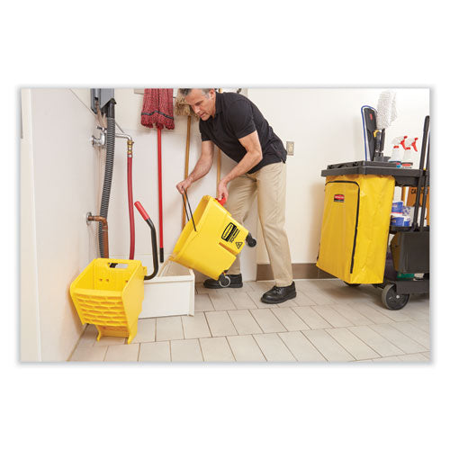 Image of Rubbermaid® Commercial Zippered Vinyl Cleaning Cart Bag for Rubbermaid Commercial 6173-88, 24 gal, 17.25" x 10.5" x 30.5", Yellow