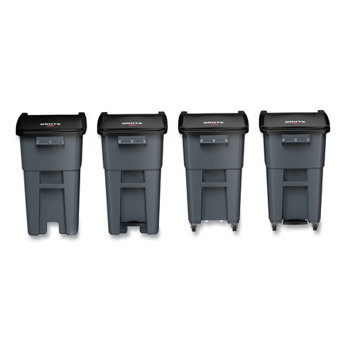 Image of Rubbermaid® Commercial Square Brute Rollout Container, 50 gal, Molded Plastic, Gray