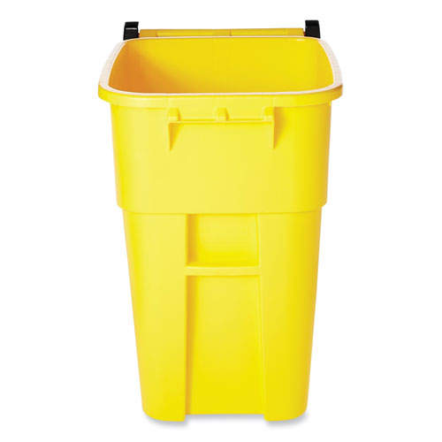 Image of Rubbermaid® Commercial Square Brute Rollout Container, 50 gal, Molded Plastic, Yellow