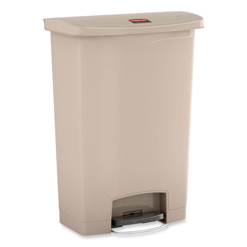 Image of Rubbermaid® Commercial Streamline Resin Step-On Container, Front Step Style, 24 gal, Polyethylene, Beige