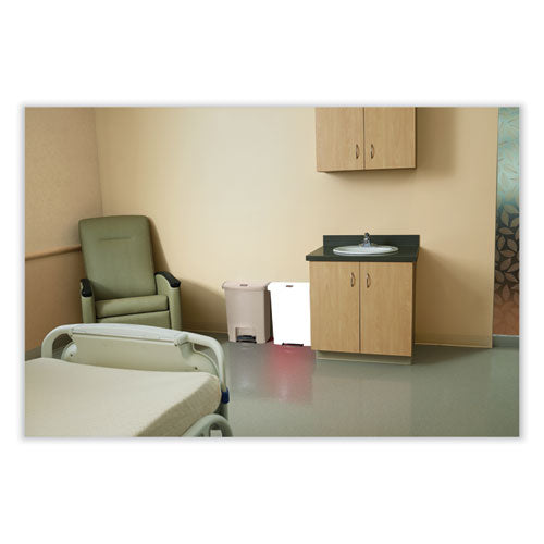 Image of Rubbermaid® Commercial Streamline Resin Step-On Container, Front Step Style, 8 gal, Polyethylene, Beige