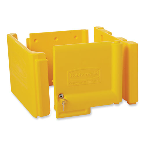 Image of Rubbermaid® Commercial Locking Cabinet, For Rubbermaid Commercial Cleaning Carts, Yellow