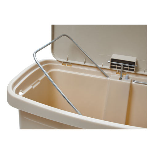Image of Rubbermaid® Commercial Streamline Resin Step-On Container, Front Step Style, 8 gal, Polyethylene, Beige