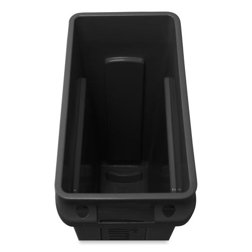 Image of Rubbermaid® Commercial Slim Jim with Venting Channels, 23 gal, Plastic, Black