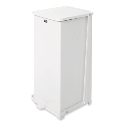 Image of Rubbermaid® Commercial Defenders Heavy-Duty Steel Step Can, 13 gal, Steel, White